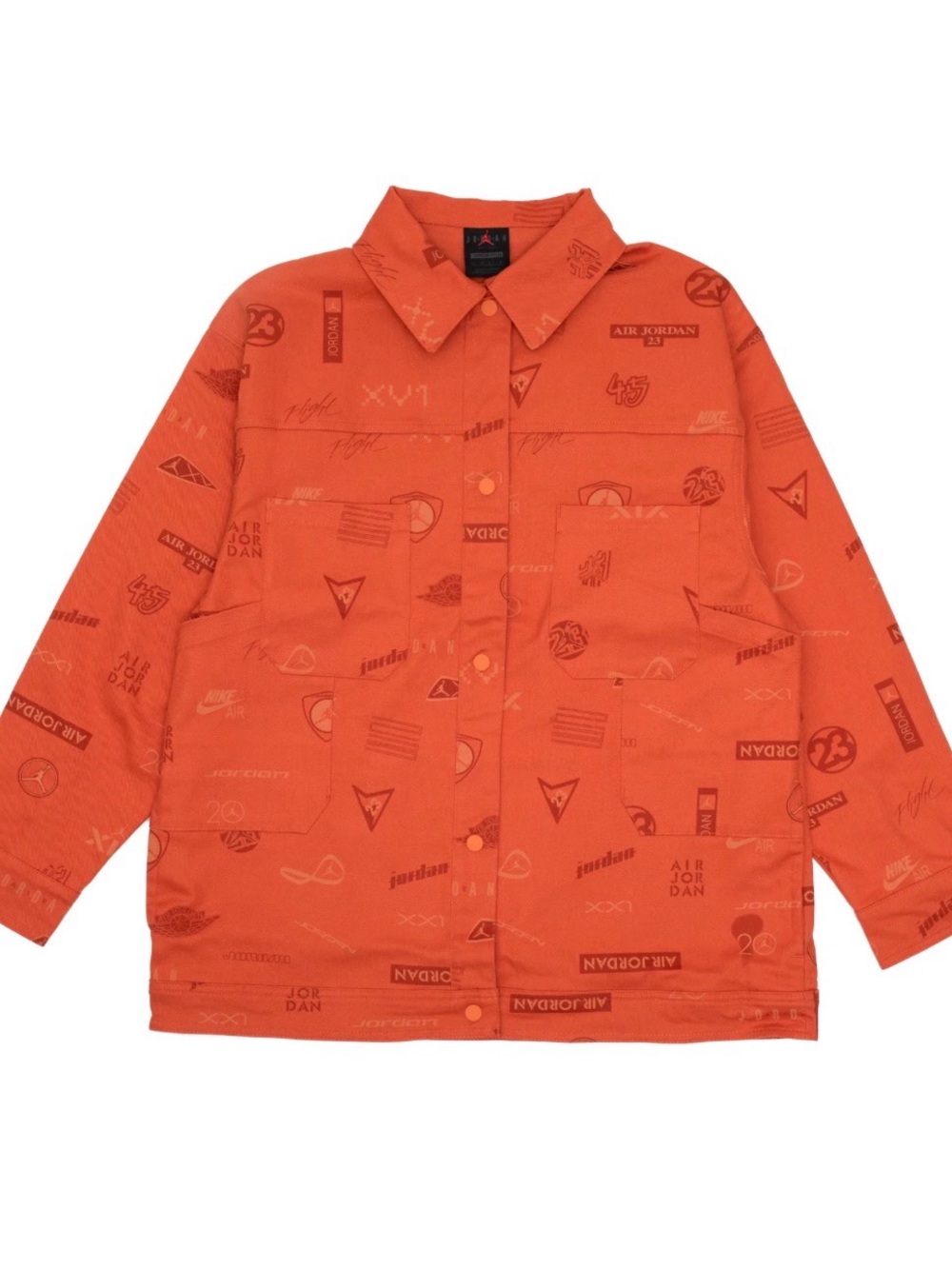 Jordan Artist Series Oversized Jacket Streetwear Allover Print Orange Size Small